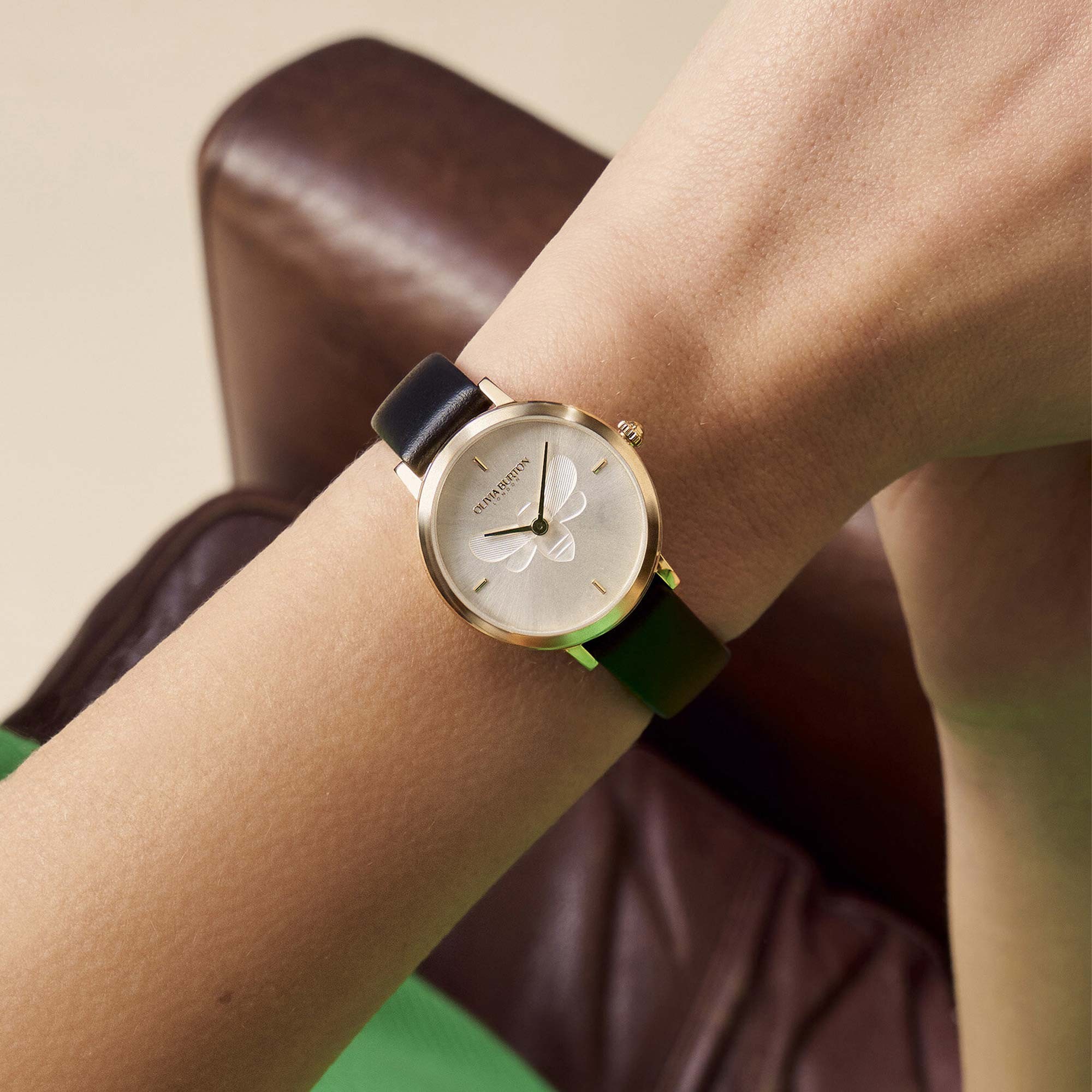 Olivia Burton Signature 28mm Bee Dial Ladies Watch 24000019 