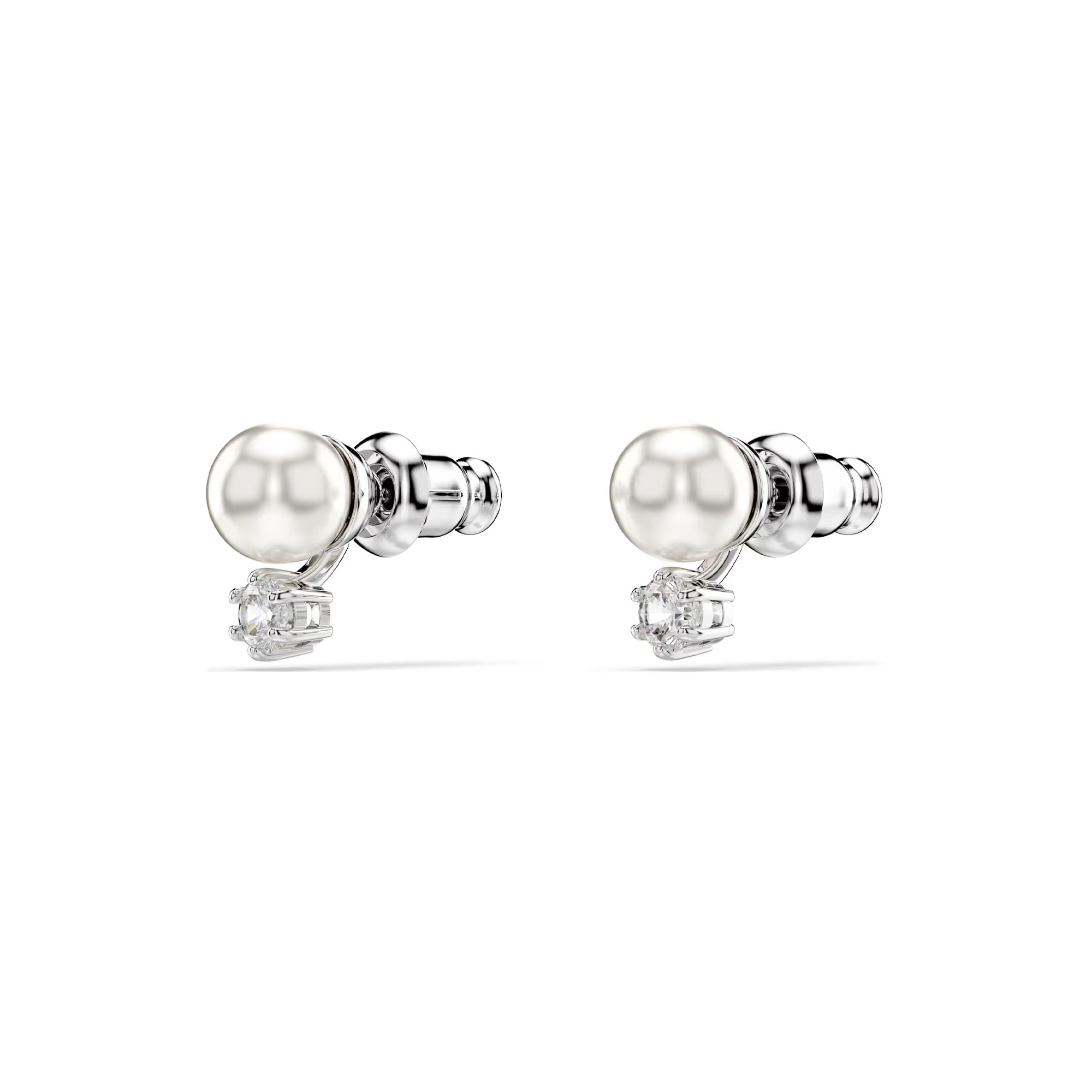 Swarovski Matrix Rhodium Plated Crystal Pearl Earrings 5694225