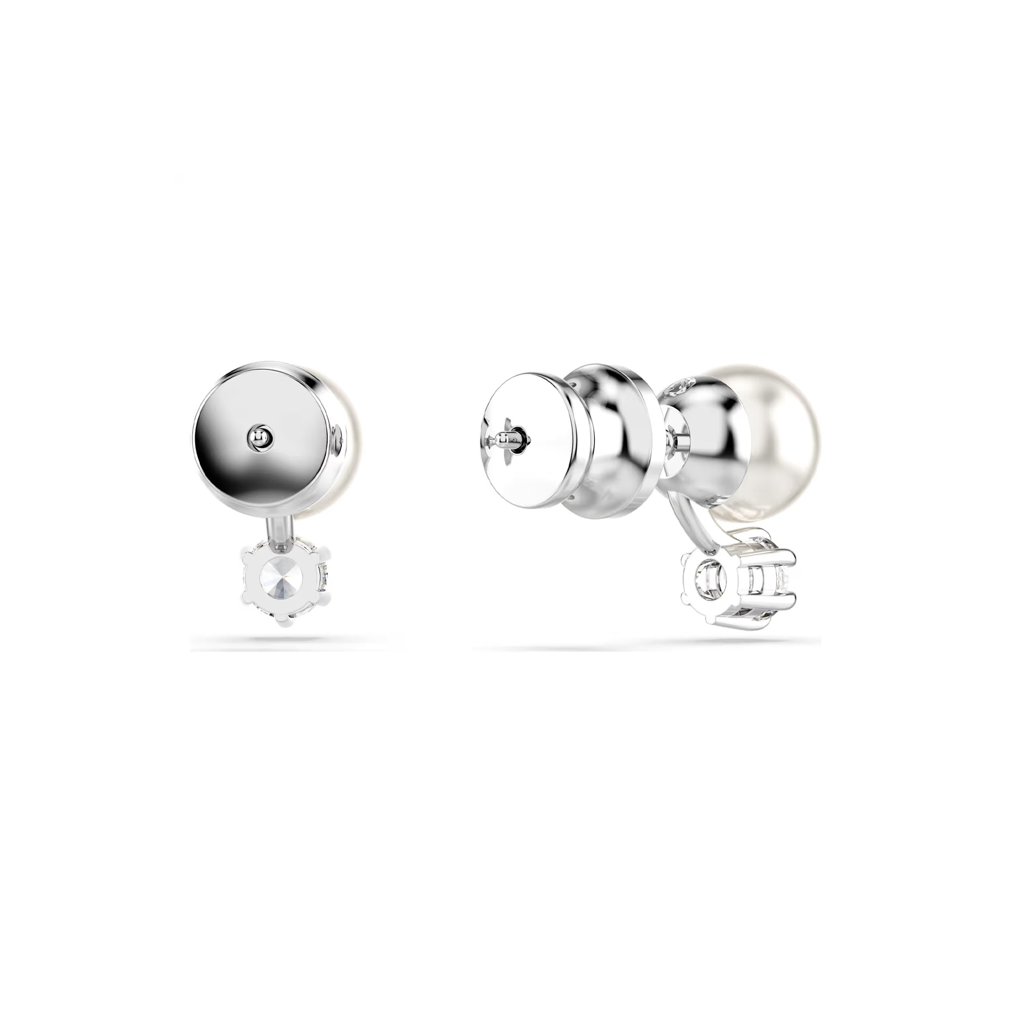 ピアス SWAROVSKI Matrix rhodium crystal pearl stud earrings 5694225 Matrix stud earrings, Crystal pearl, Round cut, White