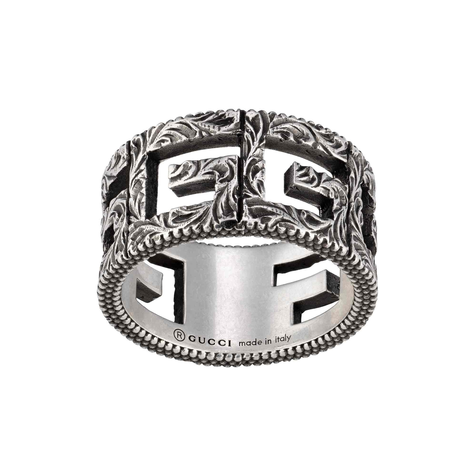 Gucci Sterling Silver G Cube Motif Ring YBC551918001