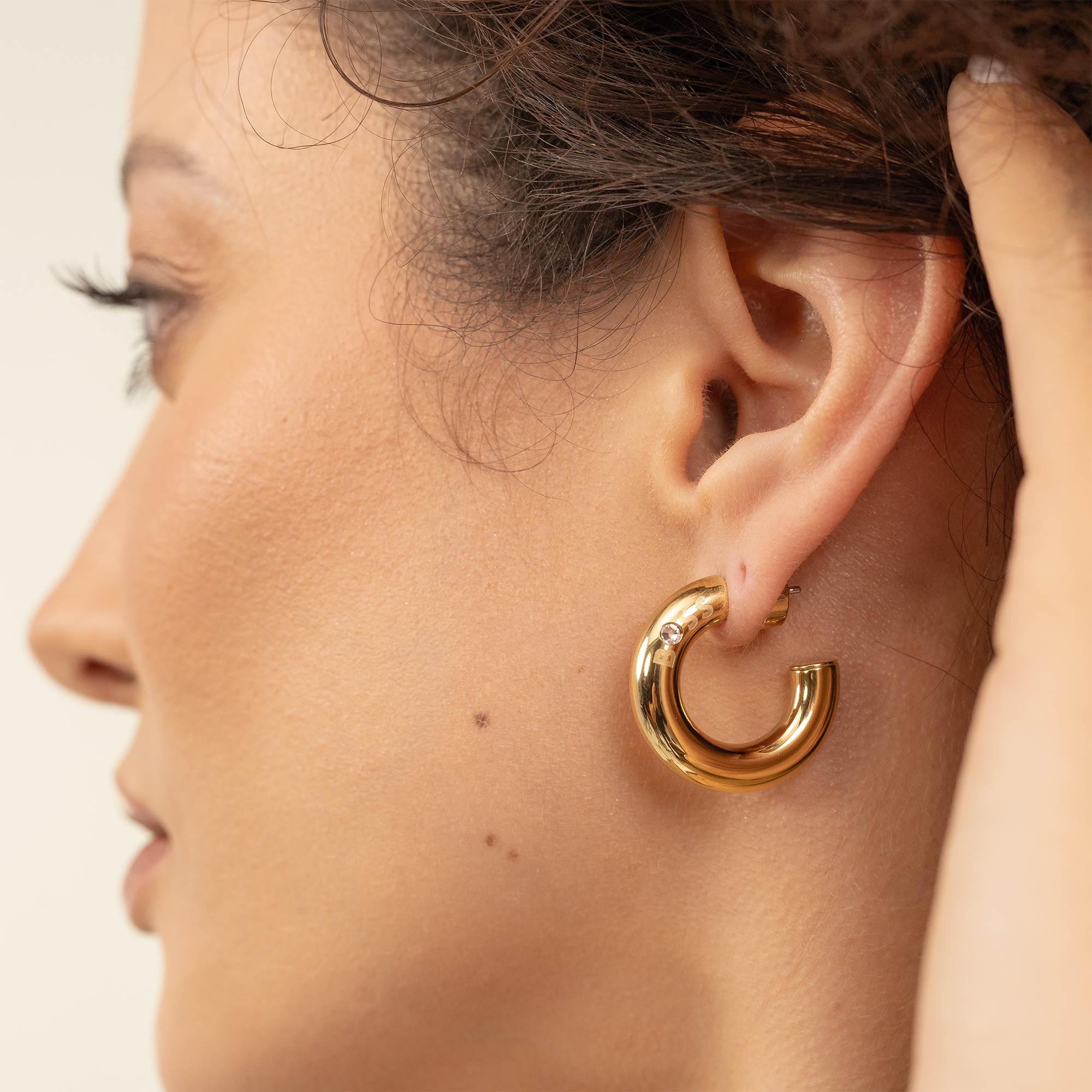 【HYERES LOR】25SS★ Champagne Moon SL Hobo 1-Touch Earrings MUSINSA | HYERES-LOR M Champagne Moon Silver Goutte Oval