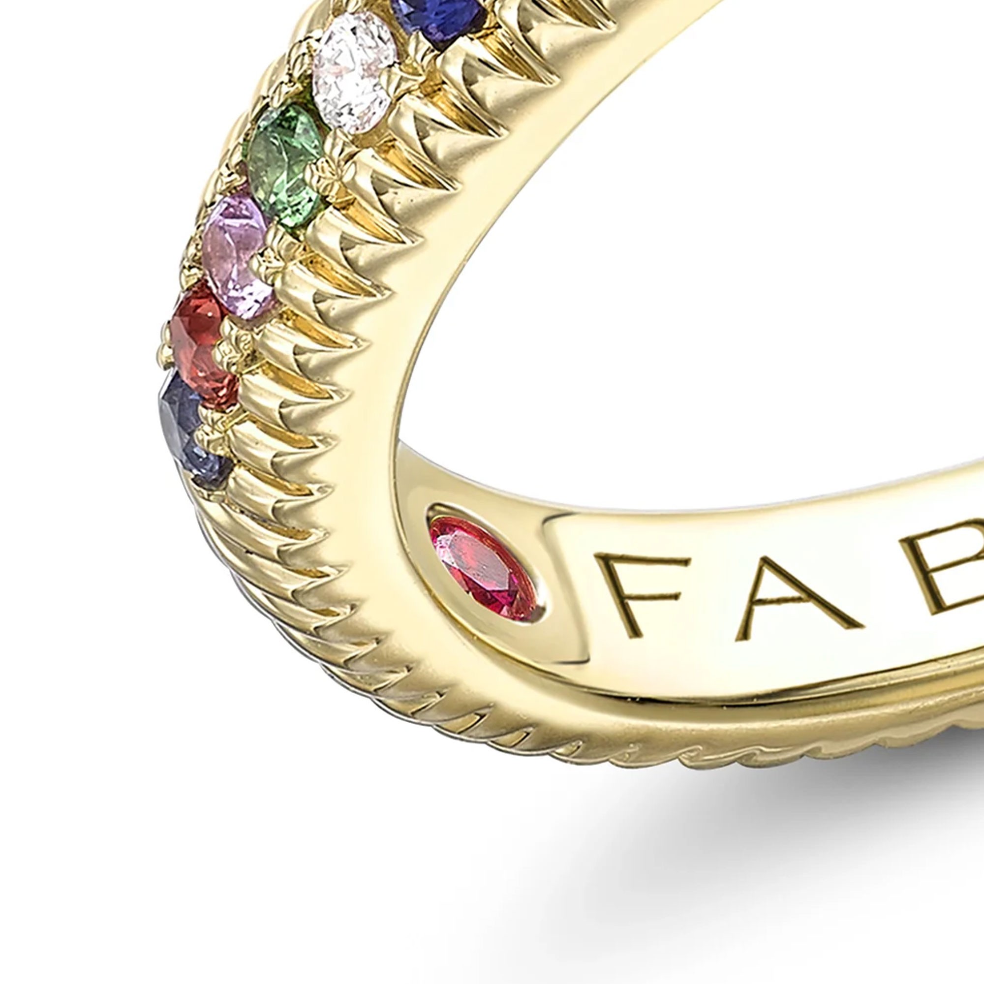 EF ENFASHION Colorful Stone Eye Ring - Stainless Steel Gold Plated Ring For Women (Sizes US 6/7/8)
