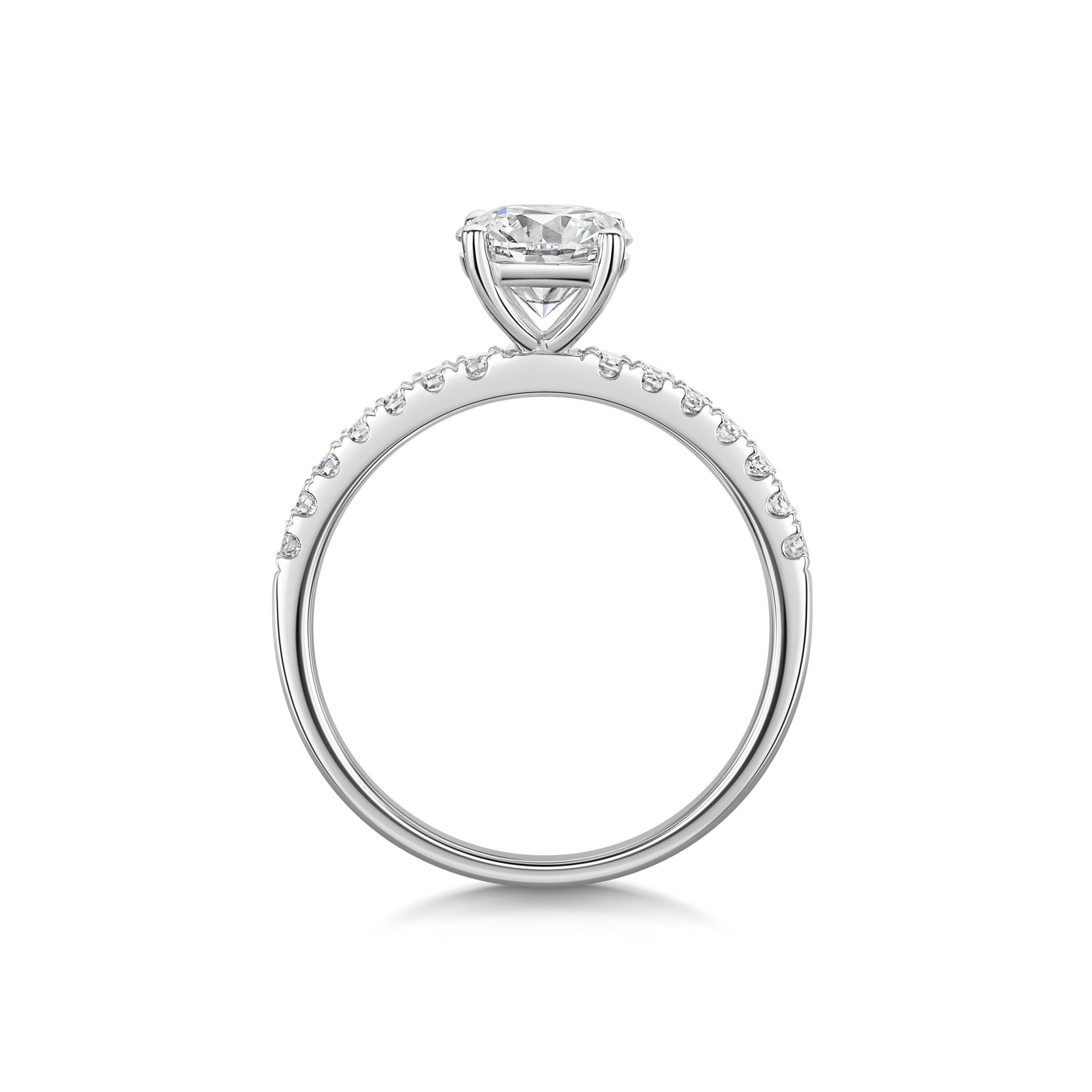 9ct White Gold Round Brilliant 1.00ct Lab Diamond 4 Claw Diamond ...