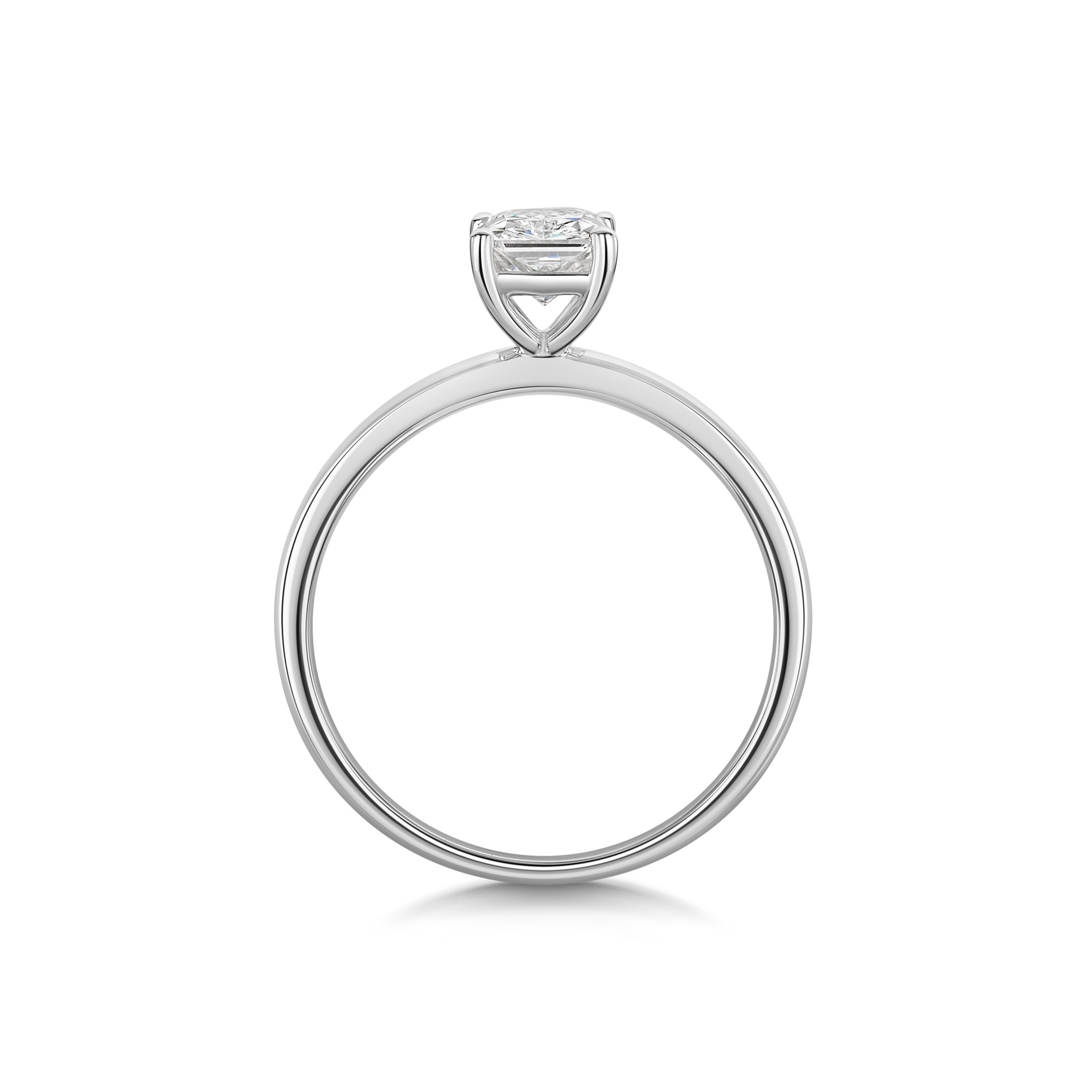 9ct White Gold Radiant Cut 1.00ct Lab Diamond 4 Claw Solitaire