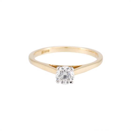 18ct Yellow Gold 0.40ct Round Brilliant Solitaire Engagement Ring