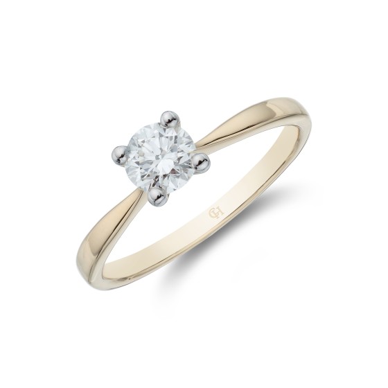 18ct Yellow Gold Brilliant Cut 0.40ct Diamond Solitaire Ring