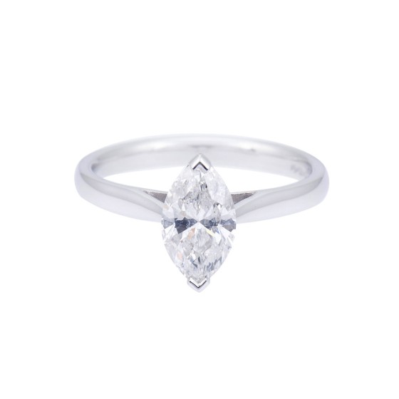 18ct White Gold 1.08ct Marquise Cut Diamond Solitaire Ring