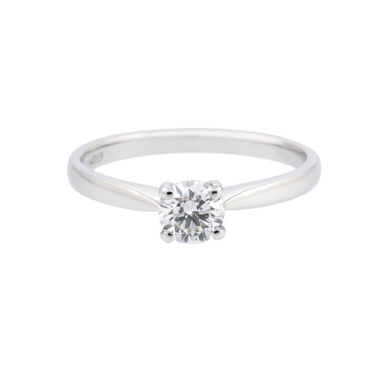 Platinum 0.40ct Round Brilliant Diamond Solitaire Ring