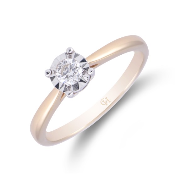 9ct Yellow Gold 0.20ct Diamond Solitaire Ring