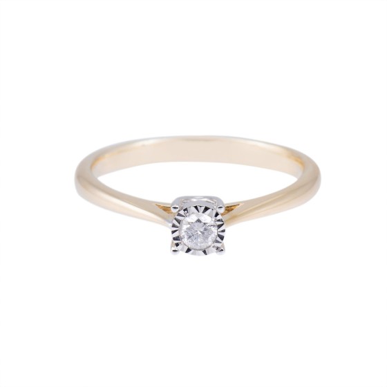 9ct Yellow Gold 0.10ct Diamond Solitaire Ring