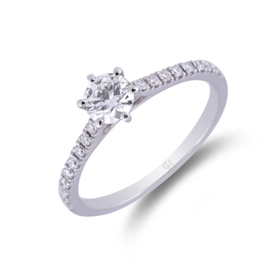 Platinum 0.70ct Diamond Solitaire Ring