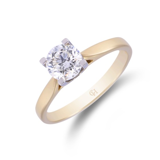 18ct Yellow Gold 0.90ct Diamond Solitaire Ring