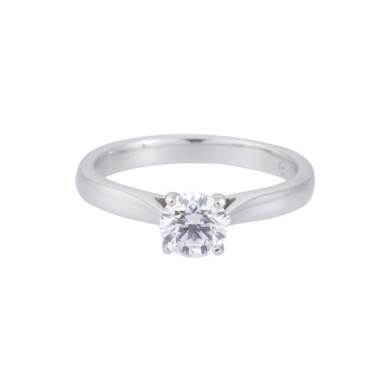 Certificated Platinum approx 0.60ct Diamond Solitaire Ring