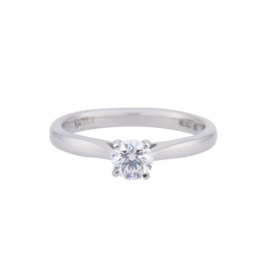 Certificated Platinum approx 0.50ct Diamond Solitaire Ring