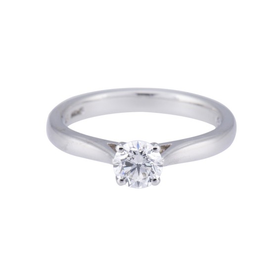 Certificated Platinum approx 0.50ct Diamond Solitaire Ring