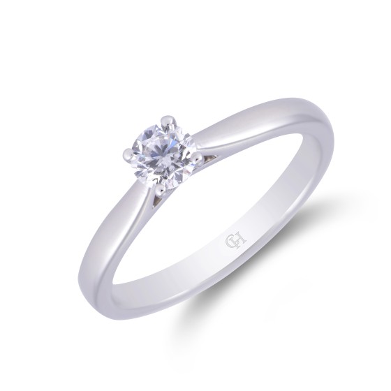 Certificated Platinum approx 0.37ct Diamond Solitaire Ring