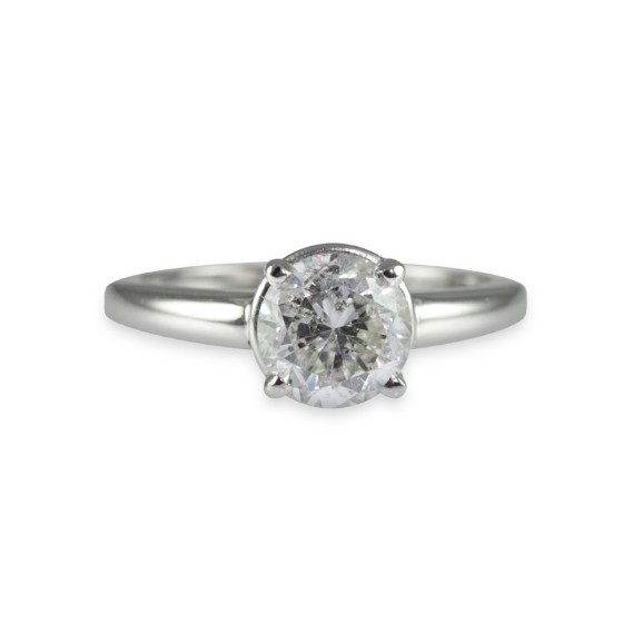 Certificated 18ct White Gold 1.98ct Round Brilliant Diamond Solitaire Ring