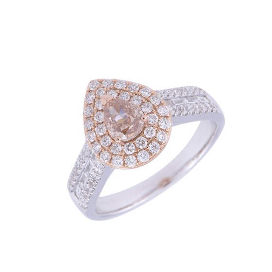 18ct 2 Colour Gold 1.30ct Diamond Solitaire Ring