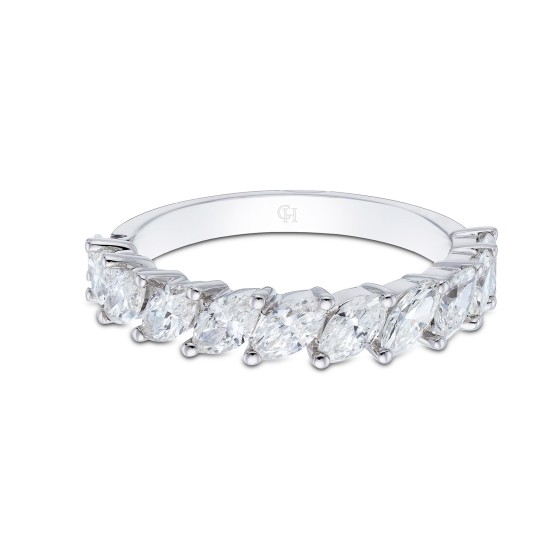 18ct White Gold 1.59ct Marquise Fancy Diamond Eternity Ring