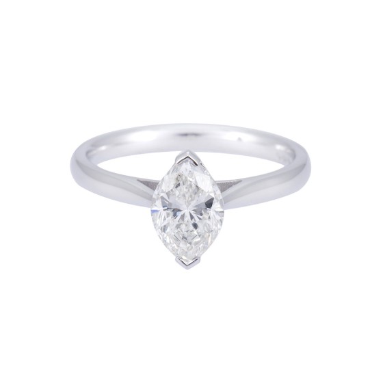 18ct White Gold 1.42ct Marquise Cut Diamond Solitaire Ring