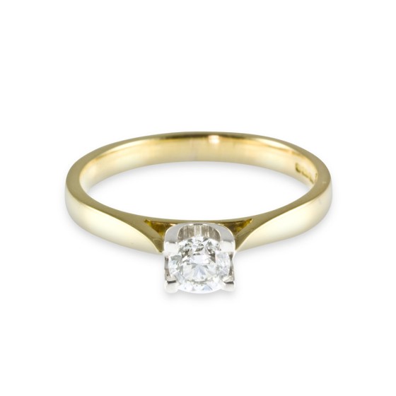 18ct Yellow Gold 0.33ct Round Brilliant Diamond Solitaire Ring