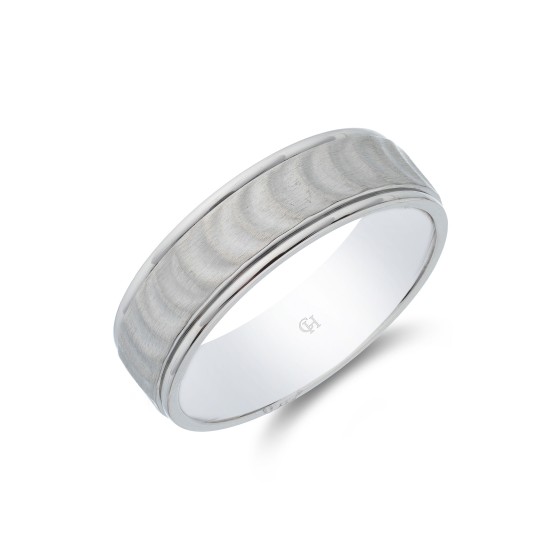 Palladium Wave Pattern 5mm Wedding Band