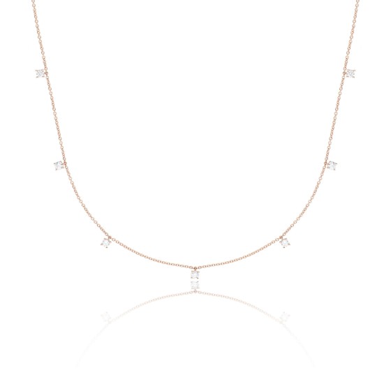 18ct Rose Gold Brilliant Cut 0.30ct Diamond Necklace 1