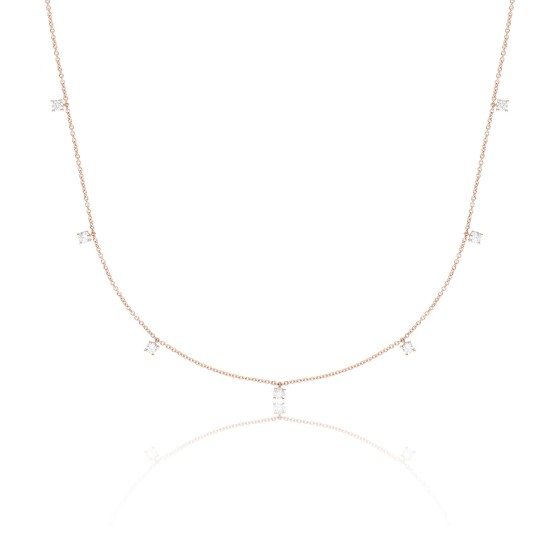 18ct Rose Gold Brilliant Cut 0.30ct Diamond Necklace 1