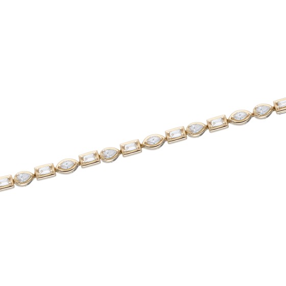 18ct Yellow Gold Mix Cut 1.55ct Diamond Bracelet