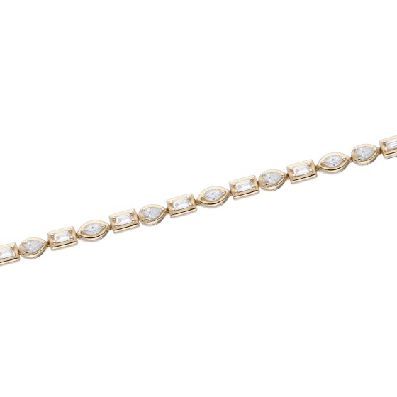 18ct Yellow Gold Mix Cut 1.55ct Diamond Bracelet