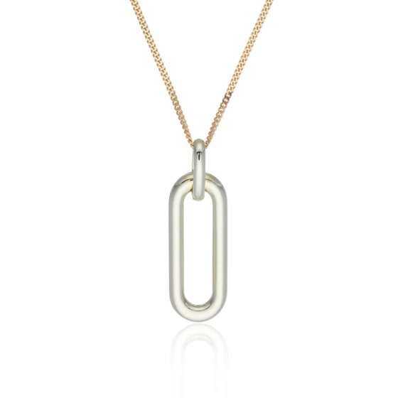 9ct Yellow Gold Paperclip Link Style Drop Pendant