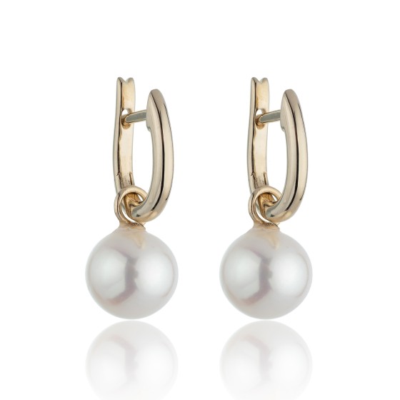 9ct Yellow Gold Freshwater Pearl Drop Earrings