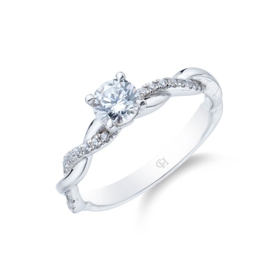 Platinum Brilliant Cut 0.65ct Diamond Twist Solitaire Ring