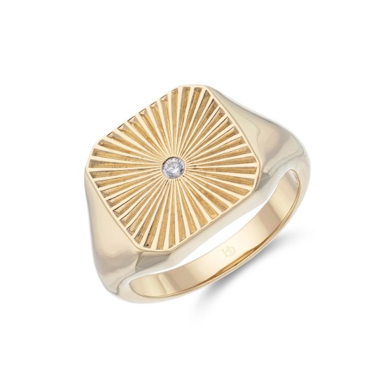 Yellow Gold Plated Square Signet Ring