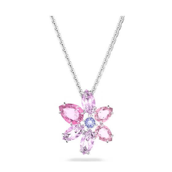 Swarovski Gema Mixed Cut Pink Flower Pendant