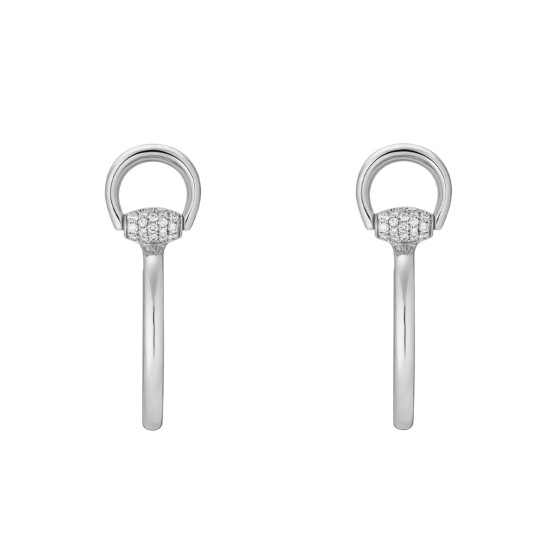 Gucci Horsebit White Gold and Diamond Earrings YBD837757001
