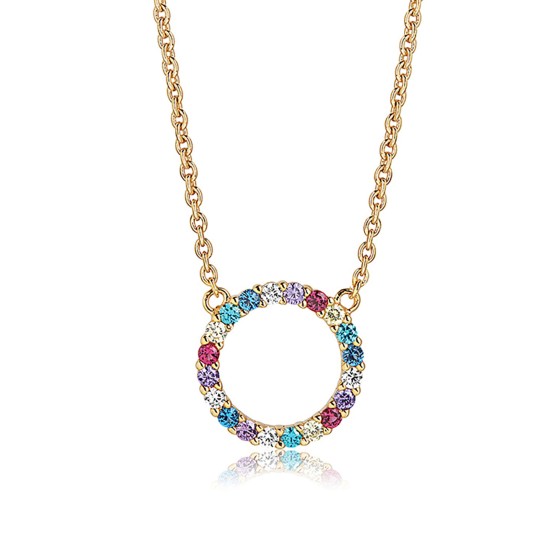 Sif Jakobs Biella Grande Circle Necklace SJ-C338(1)-XCZ(YG)