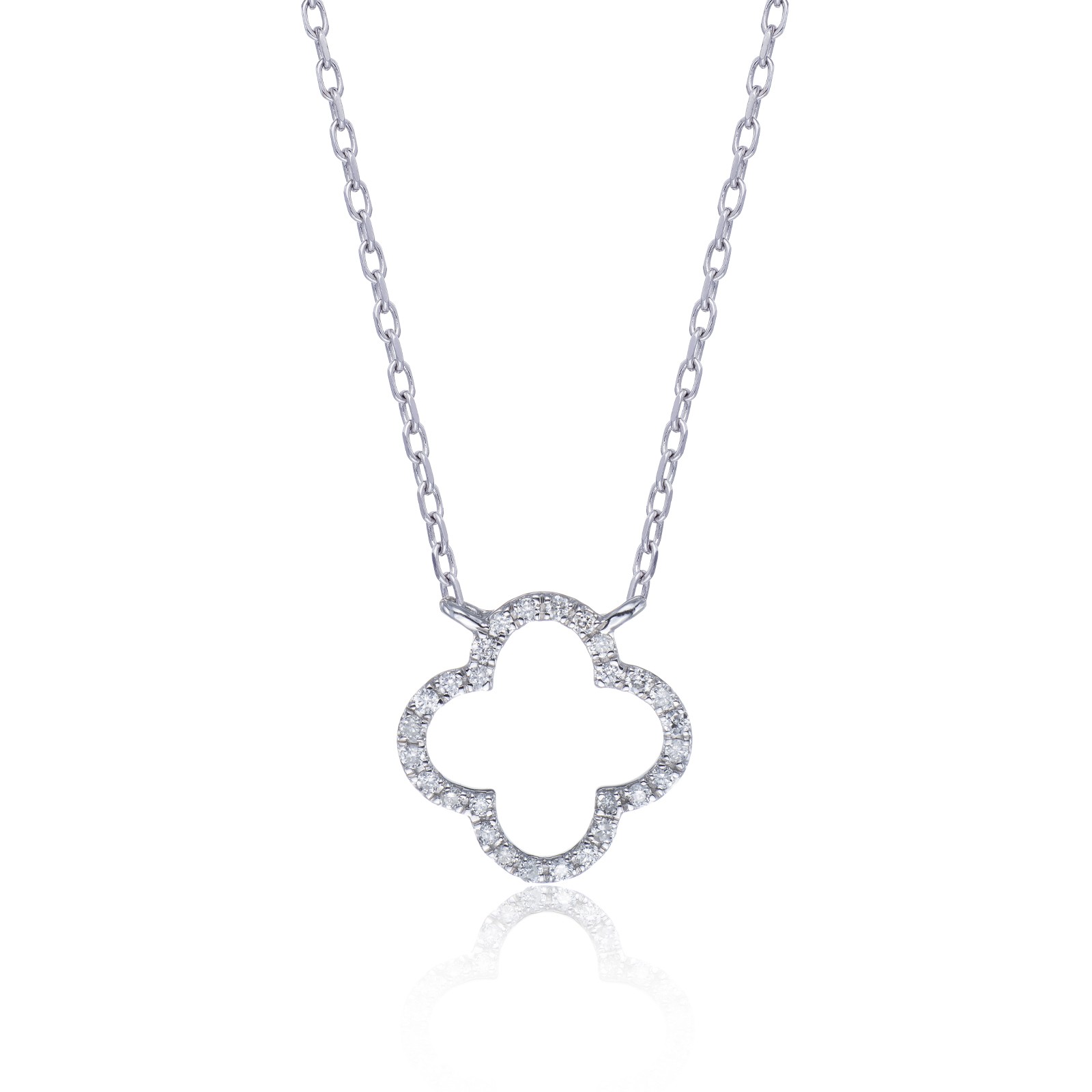 9ct White Gold 0.07ct Diamond Necklet