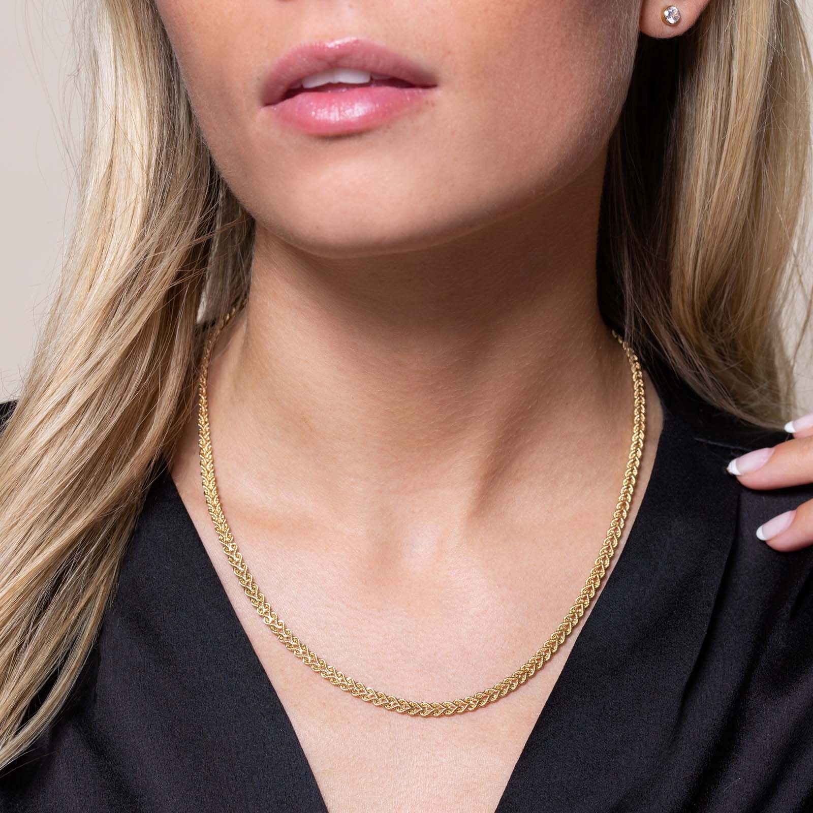 9ct Gold Gold Herringbone Chain Necklace Pre-Owned 9ct Yellow