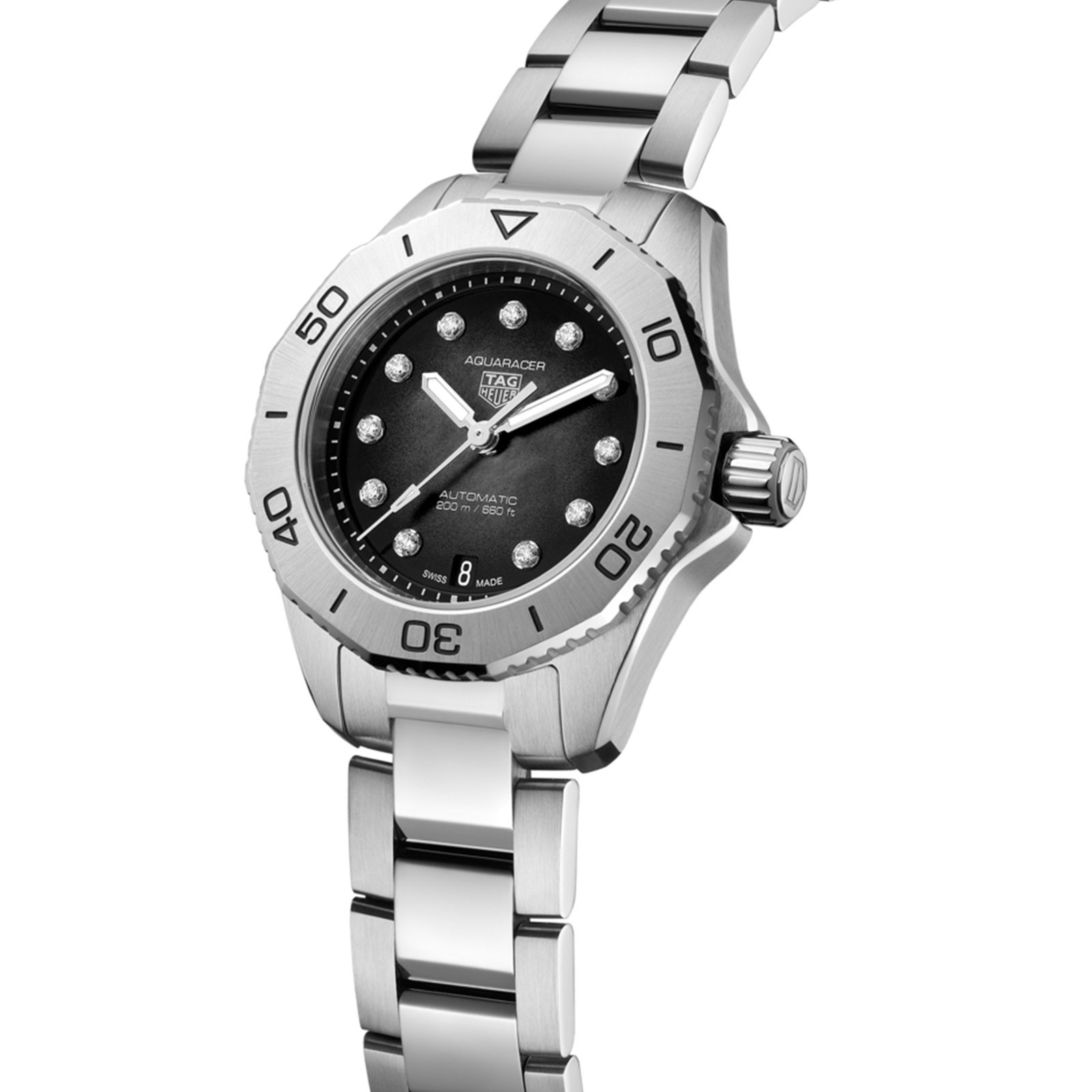 Tag Heuer Aquaracer Professional 200 Automatic Black Dial Silver Steel Strap Watch for Men - WBP2410.BA0622