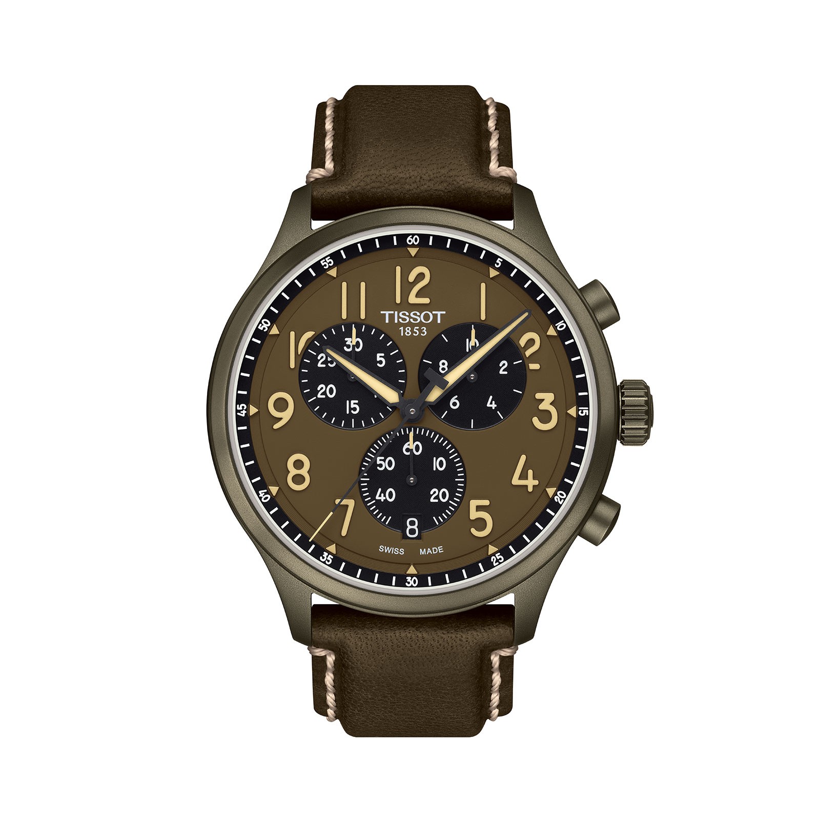 Tissot Chrono XL Quartz Black Dial Brown Leather Strap Watch For Men - T116.617.36.052.03