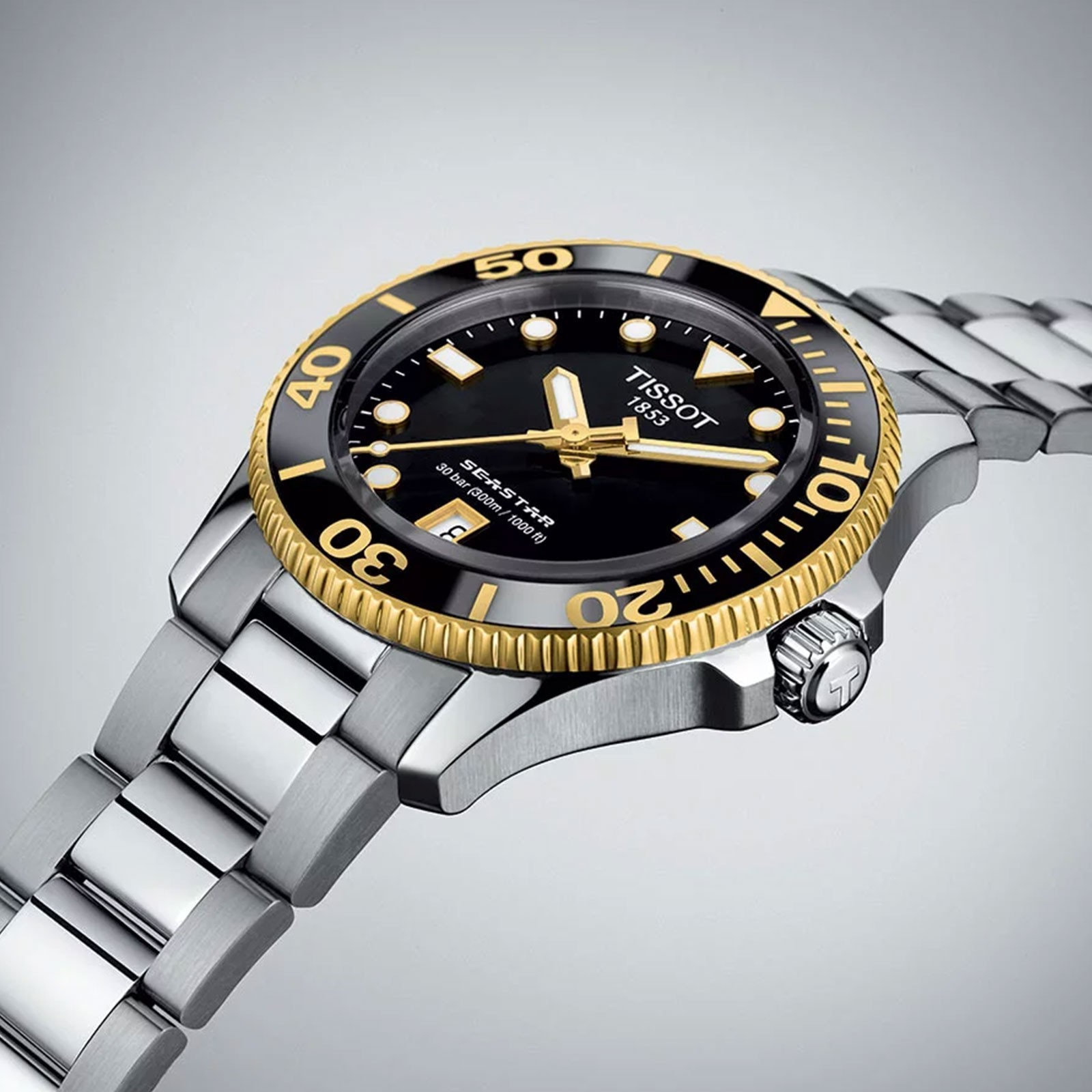 tissot black and gold
