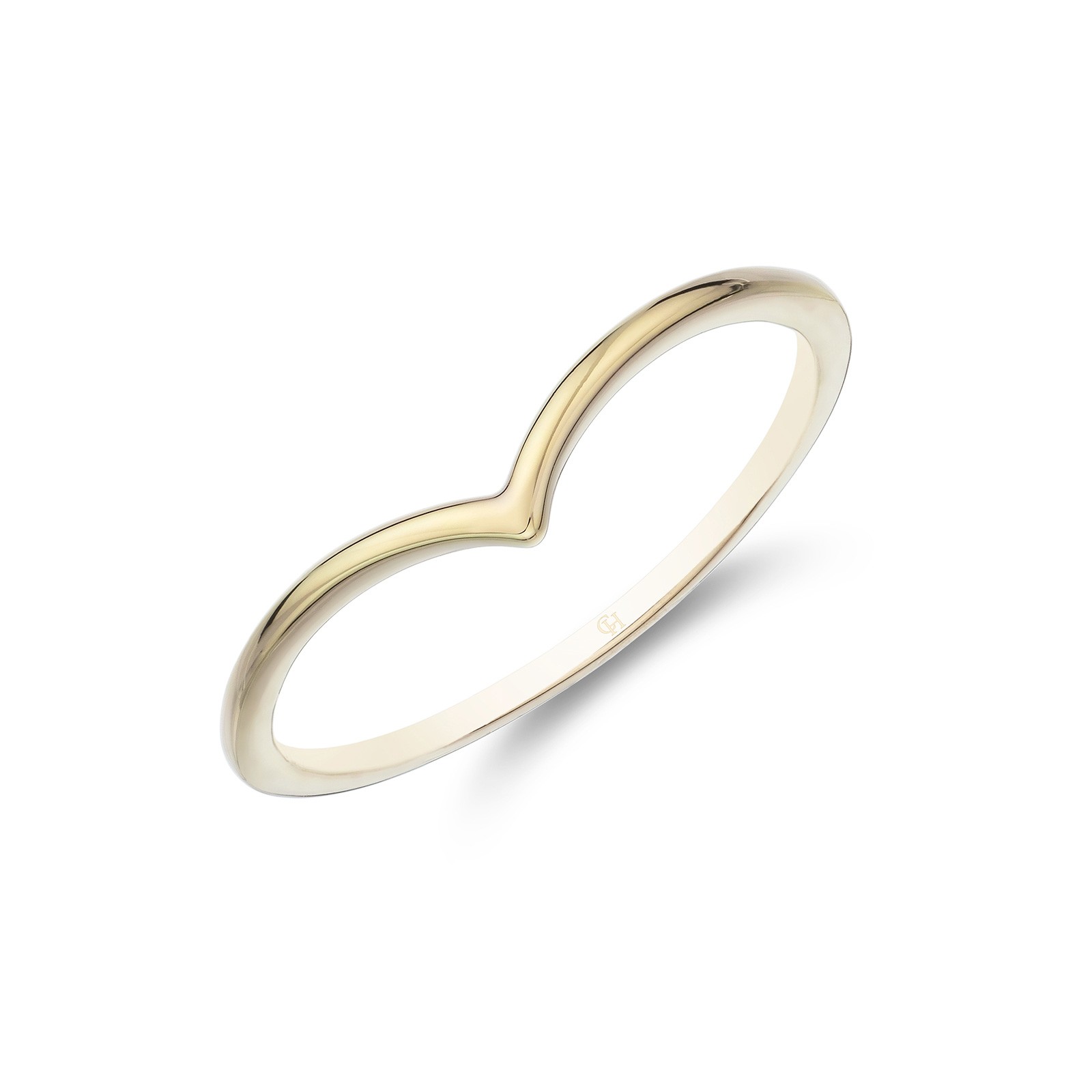 Yellow Gold Plated Silver Wishbone Ring