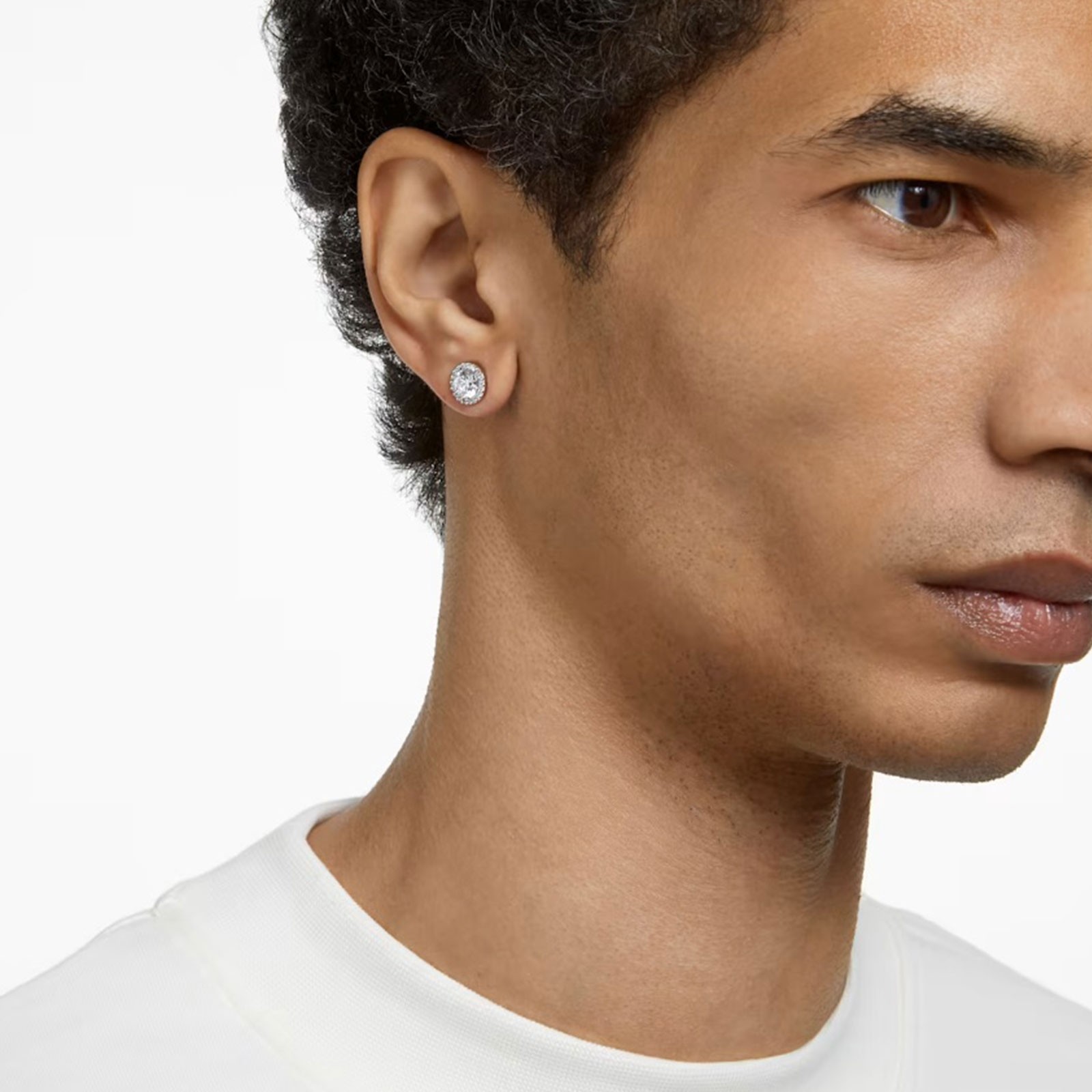 Swarovski Constella Silver Round Pavé Stud Earrings 5636269