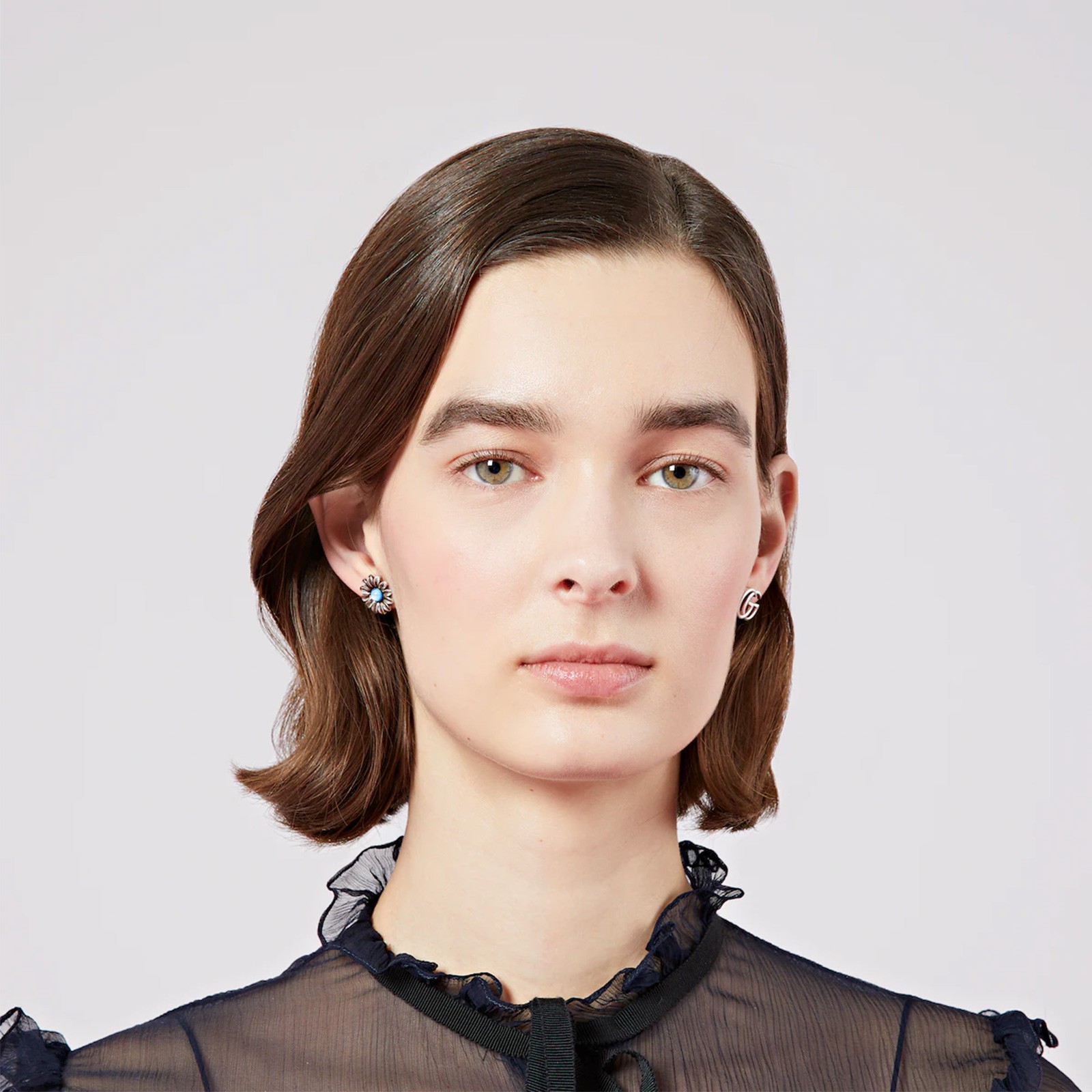 Gucci GG Marmont Sterling Silver Interlocking Double G Stud