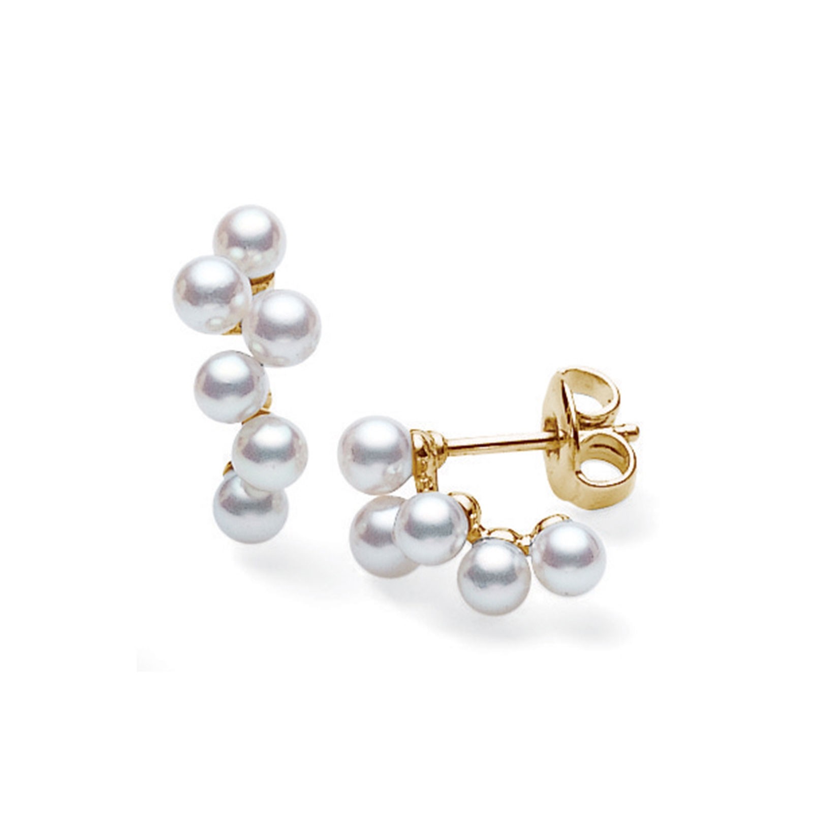 Jacobs Presents Mikimoto 18ct White Gold 8mm Pearl  Diamond Stud Earrings