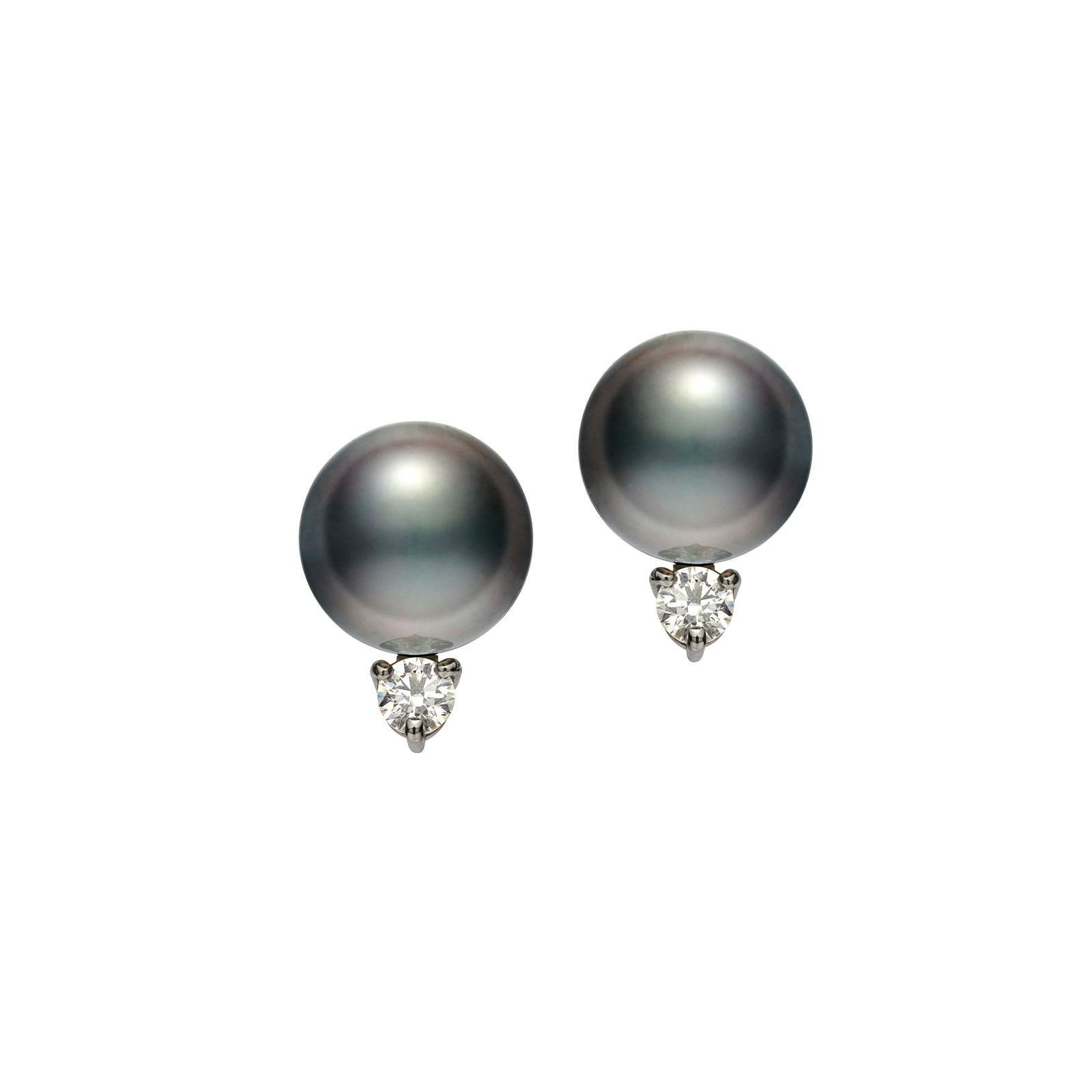 Mikimoto 18ct White Gold 9mm A+ Black Pearl Diamond