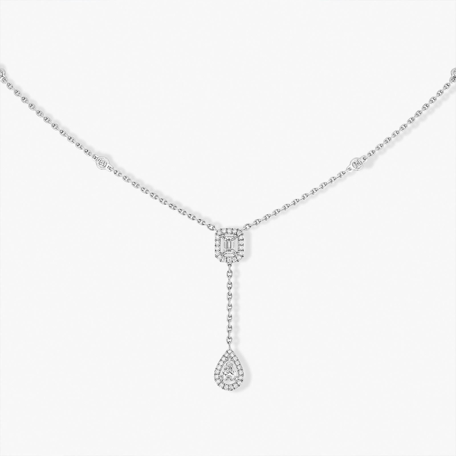 Messika My Twin Tie 0 White Gold 0.35ct Diamond Necklace