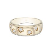 18ct Yellow Gold 0.23ct Round Brilliant Fancy Diamond Ring