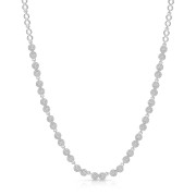 18ct White Gold Round Brilliant 2.15ct Diamond Illusion Style Cluster Necklet